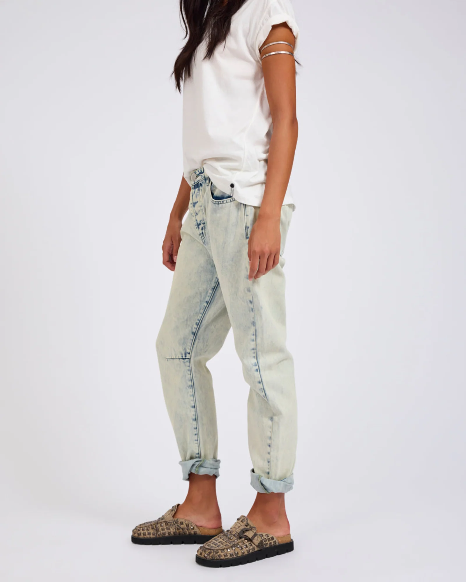 Saints Low Waist Boyfriend Denim Jeans - Ambrosia Blue - Image 4