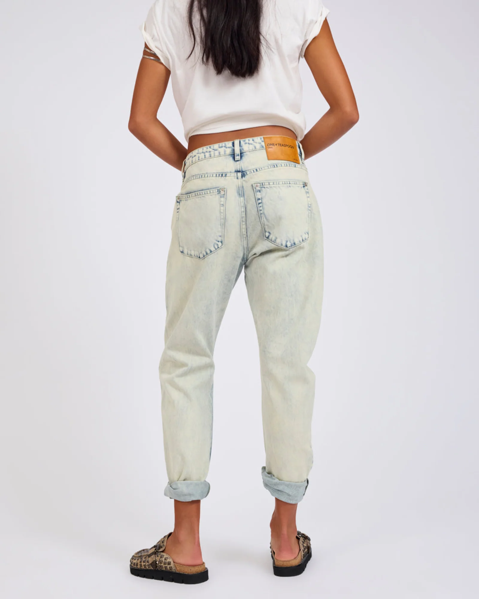 Saints Low Waist Boyfriend Denim Jeans - Ambrosia Blue - Image 5
