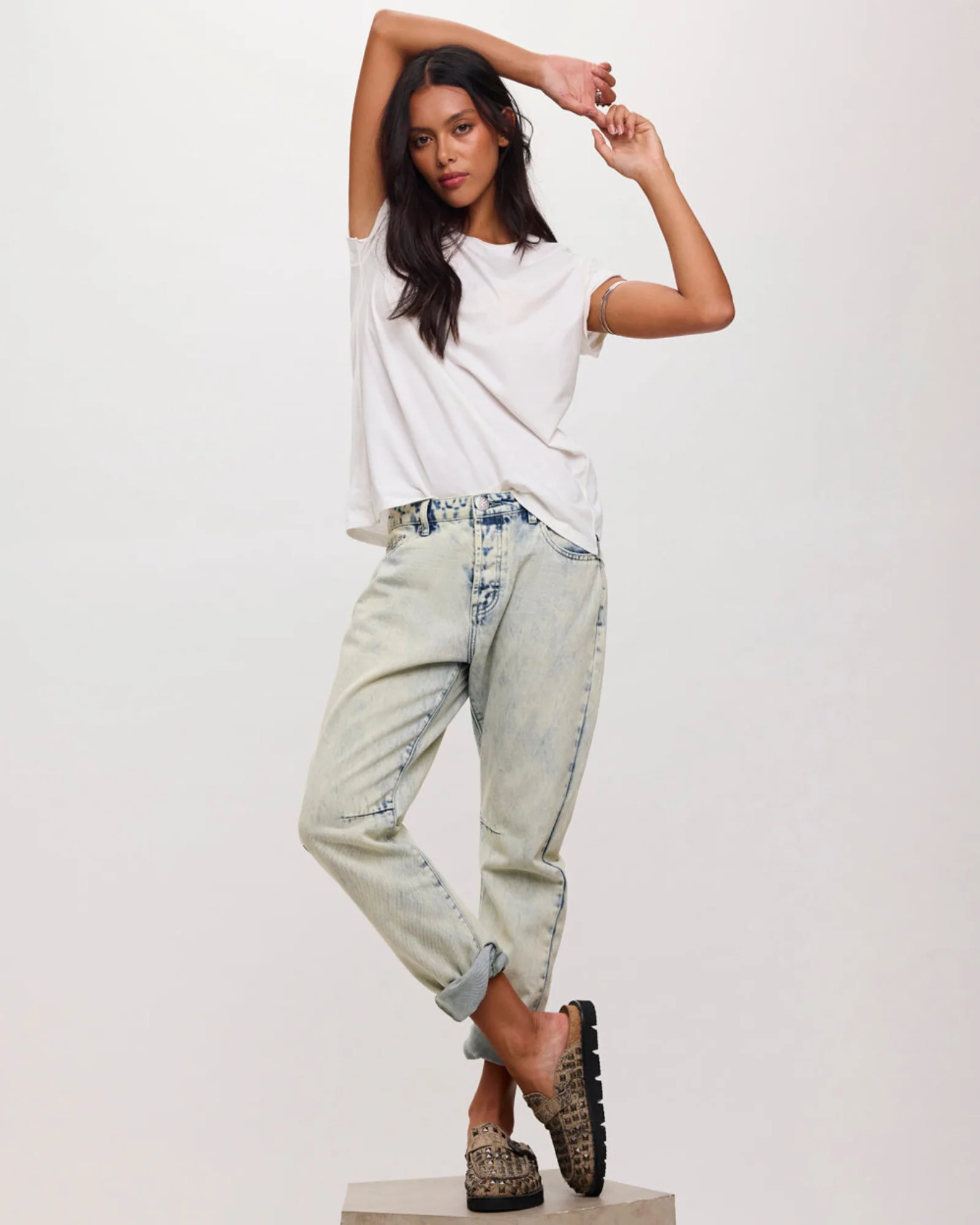 Saints Low Waist Boyfriend Denim Jeans - Ambrosia Blue - Image 8