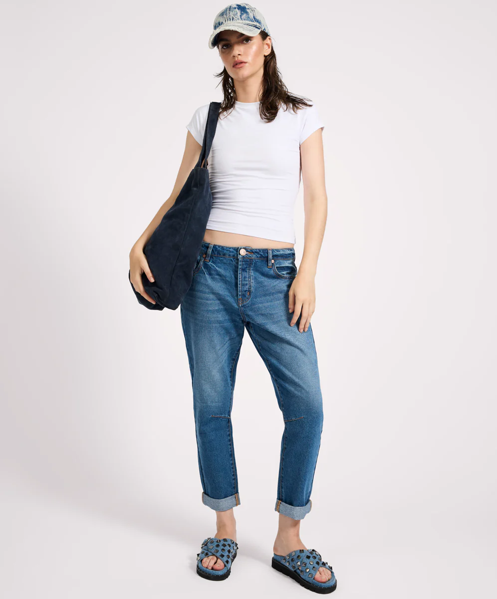 Saints Low Waist Boyfriend Denim Jeans - Image 8