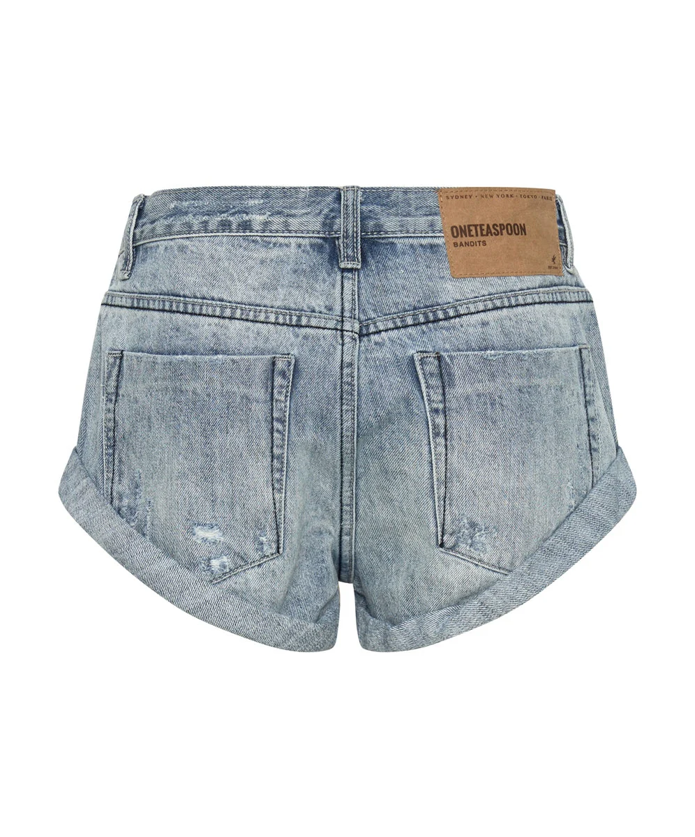 Bandits Low Waist Denim Shorts - Archived Salty Dog Blue - Image 11