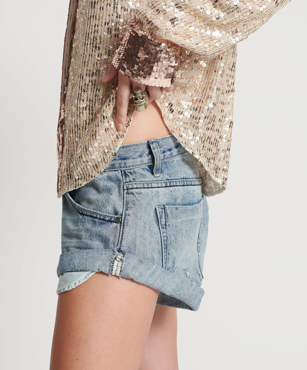 Bandits Low Waist Denim Shorts - Archived Salty Dog Blue - Image 7