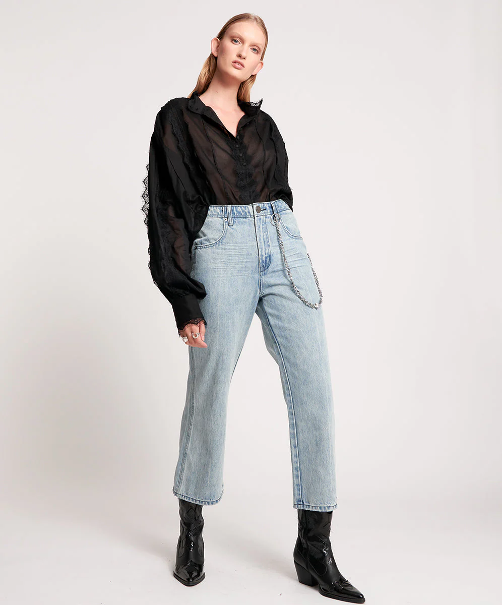 Nomad Mid Waist Vintage Fit Denim Jeans - Salty Dog - Image 2