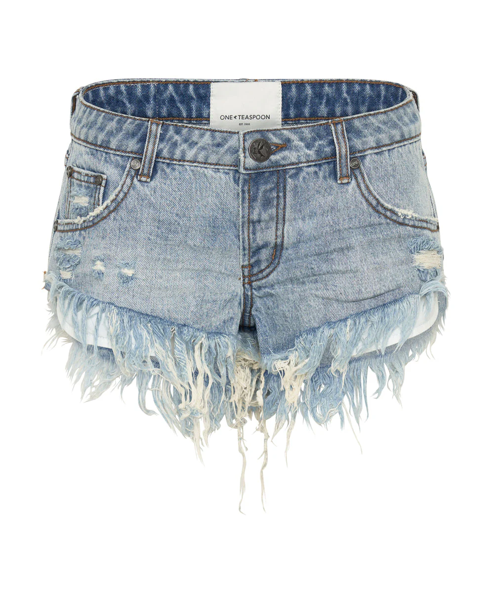 Dukes Low Waist Mini Denim Shorts - Salty Dog - Image 10