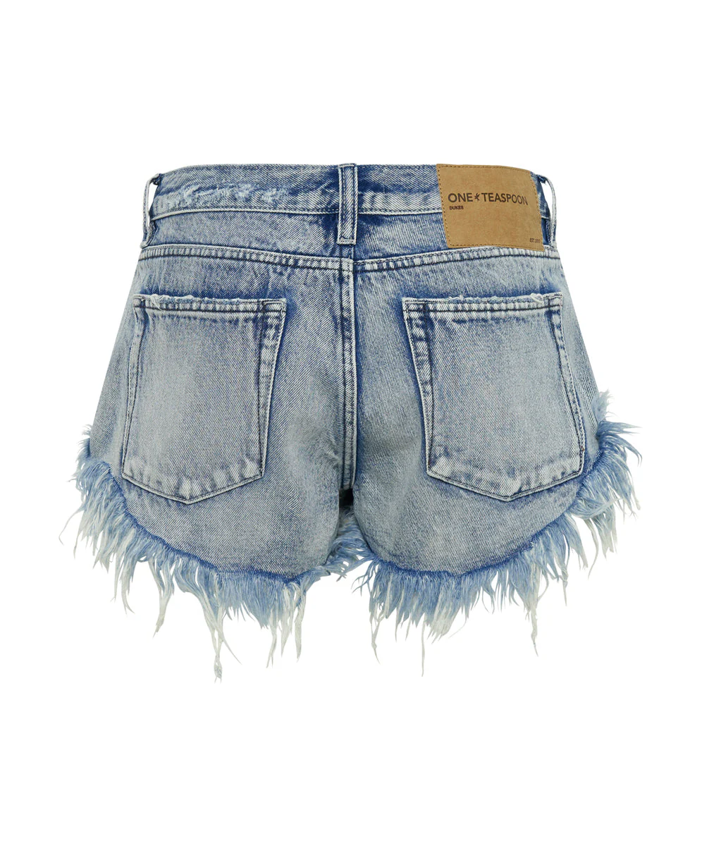 Dukes Low Waist Mini Denim Shorts - Salty Dog Blue - Image 7