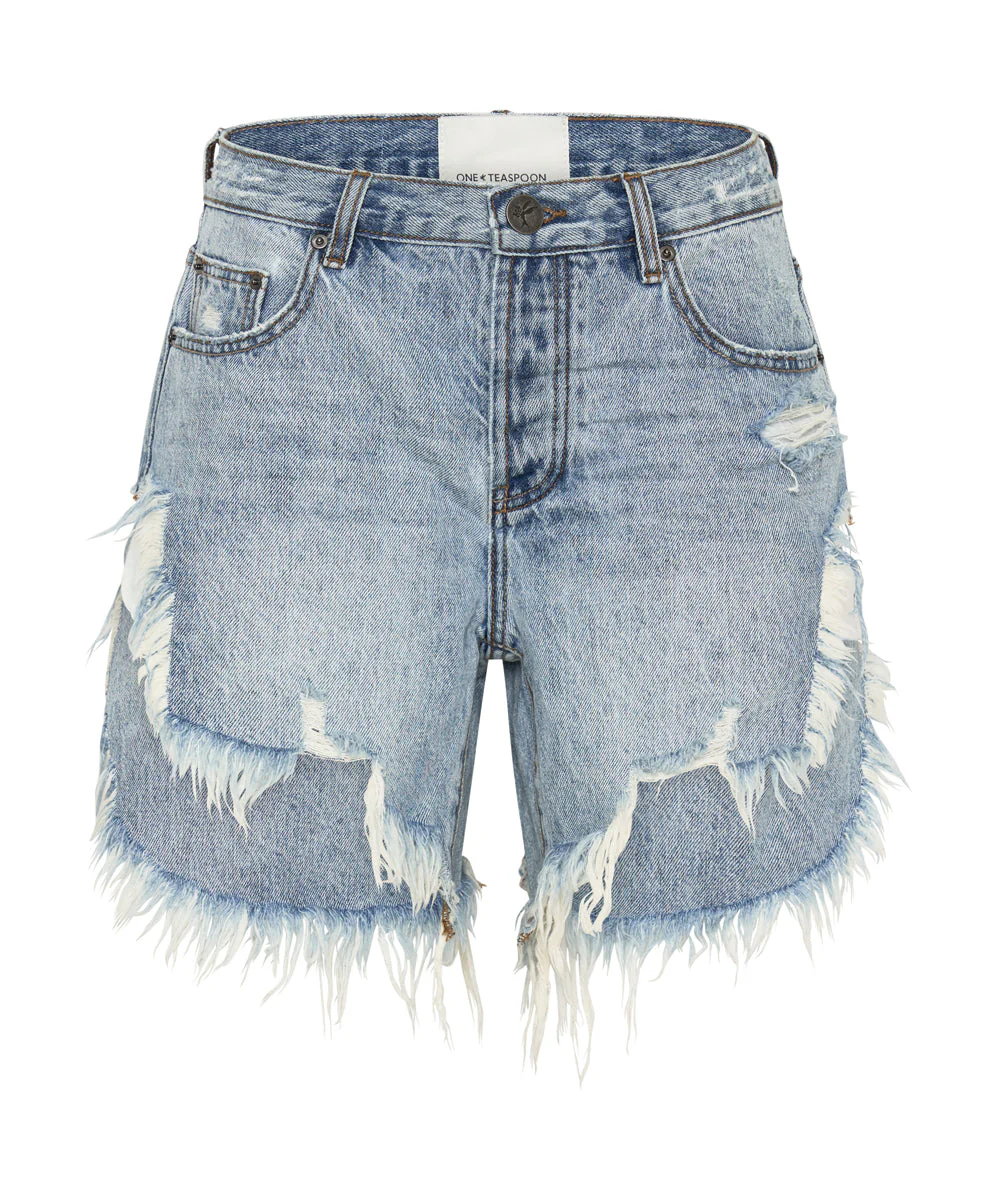 SALTY DOG FRANKIES LONG LENGTH DENIM SHORTS - Image 6