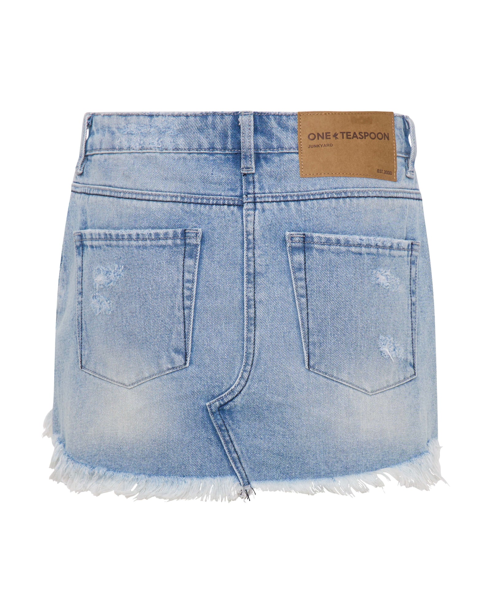 Junkyard Low Waist Denim Mini Skirt - Salty Dog Blue - Image 9