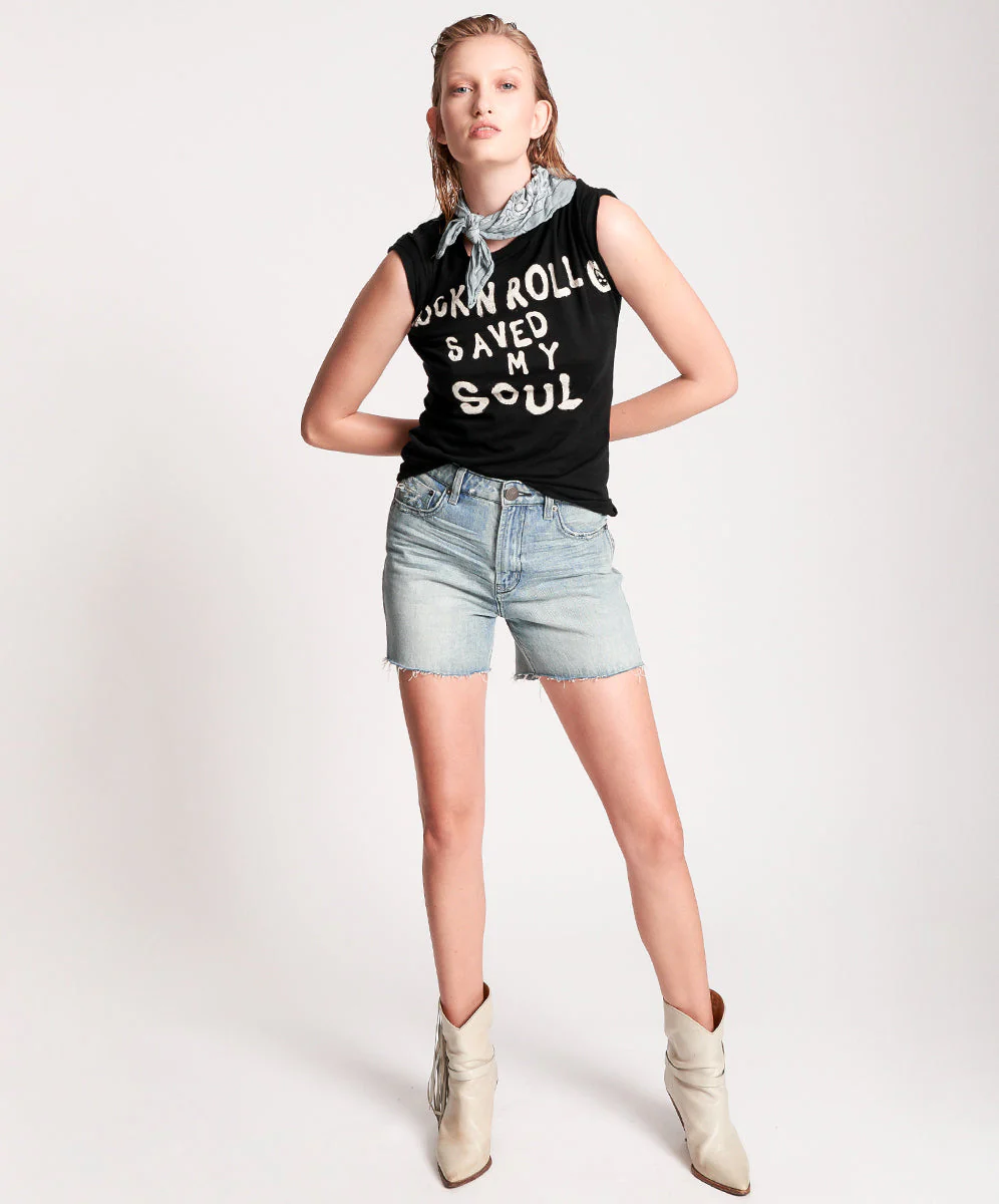 Legends High Waist Mom Fit Denim Shorts - Salty Dog - Image 2