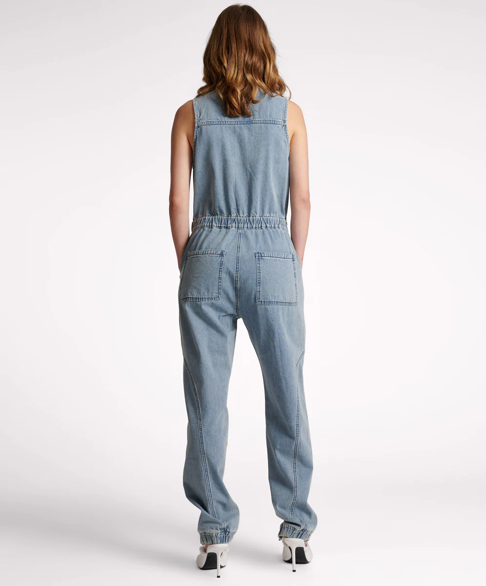 Lilly Sporty Long Denim Jumpsuit - Salty Dog - Image 3