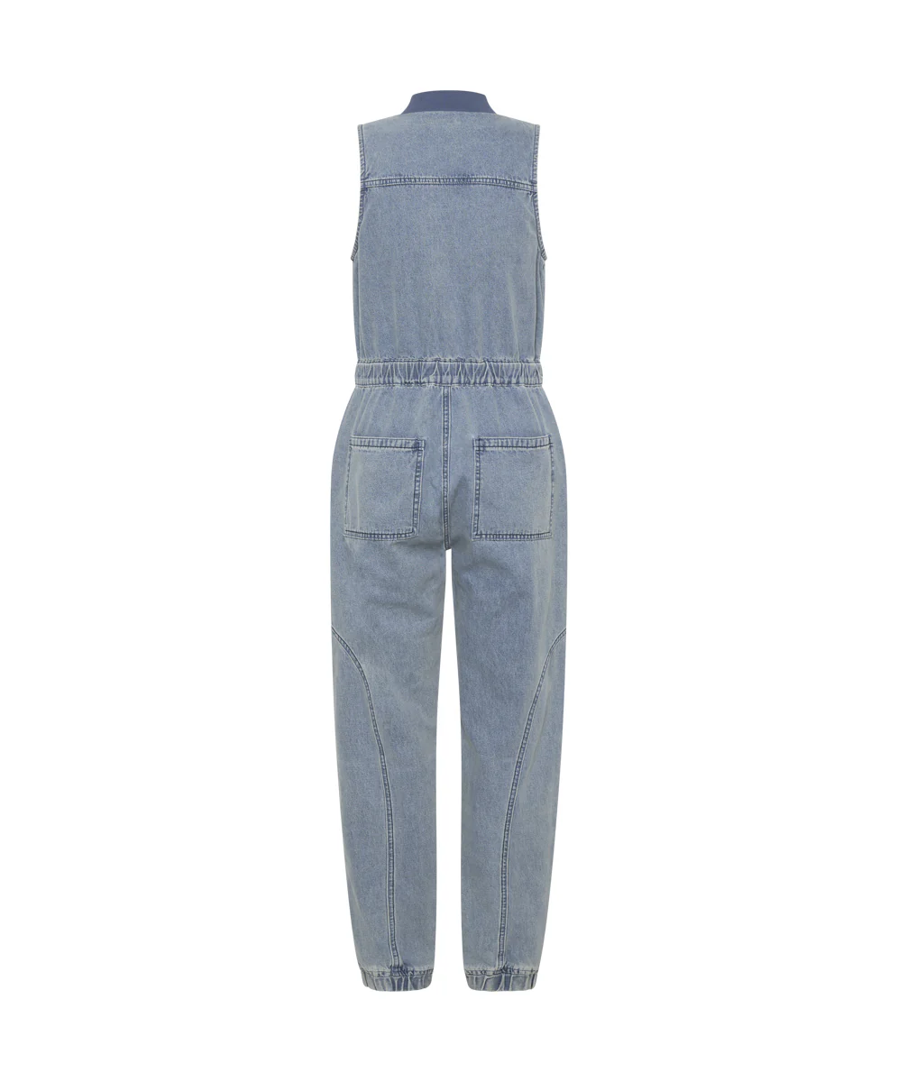 Lilly Sporty Long Denim Jumpsuit - Salty Dog - Image 7