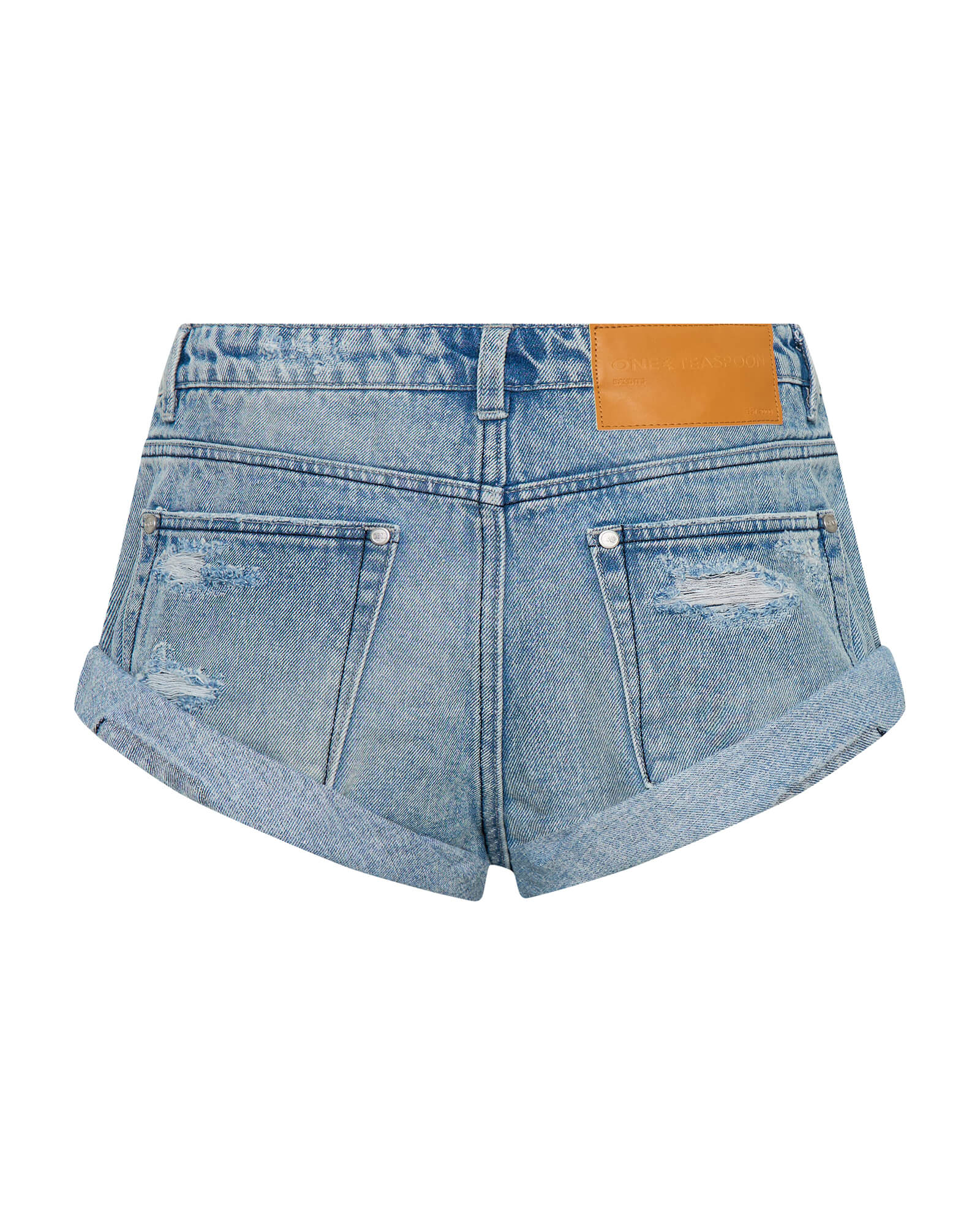 Bandits Low Waist Messed Up Denim Shorts - Salty Dog Blue - Image 12