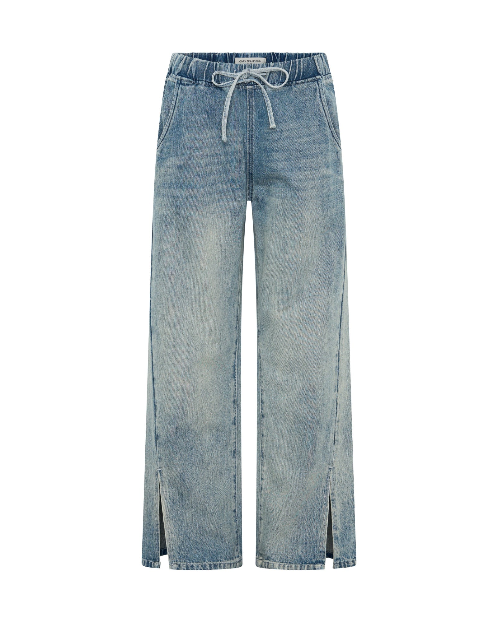 Roadhouse Wide Leg Drawstring Denim Jeans - Salty Dog - Image 8