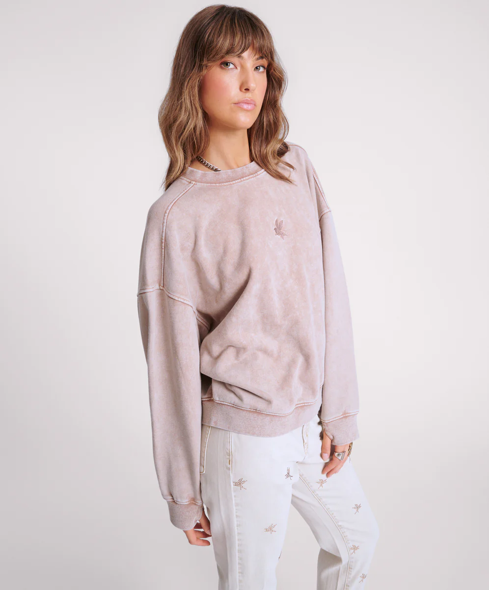 Bower Bird Retro Crew Sweater - Sand - Image 4