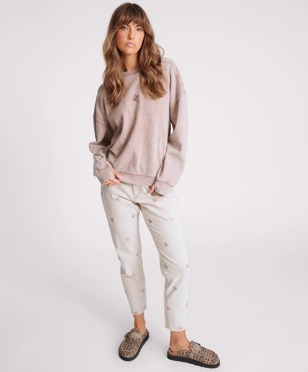 Bower Bird Retro Crew Sweater - Sand - Image 5