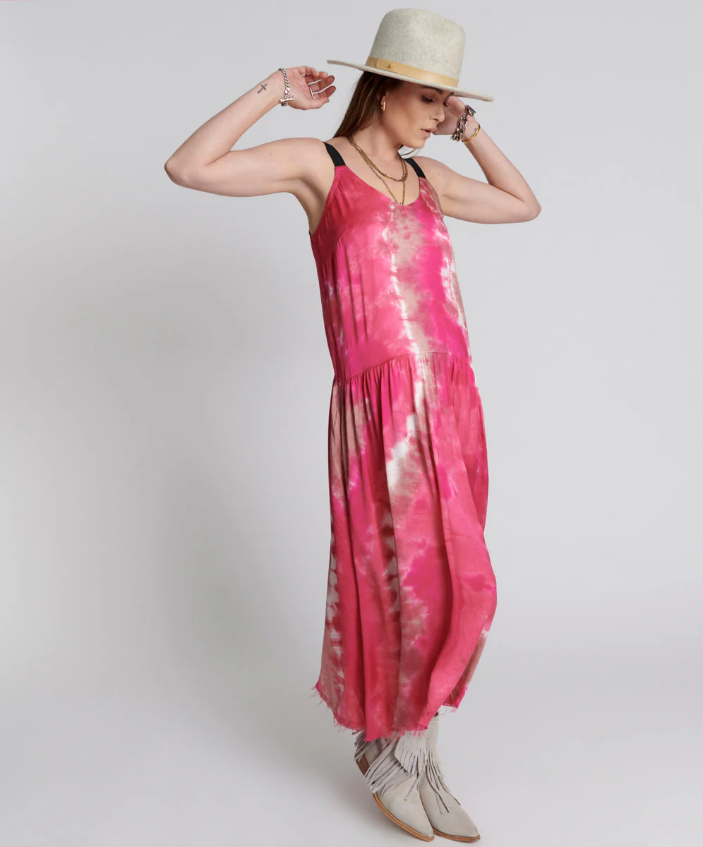 SATIN SOLAR FLARE RUNWAY CAMI DRESS - Image 5