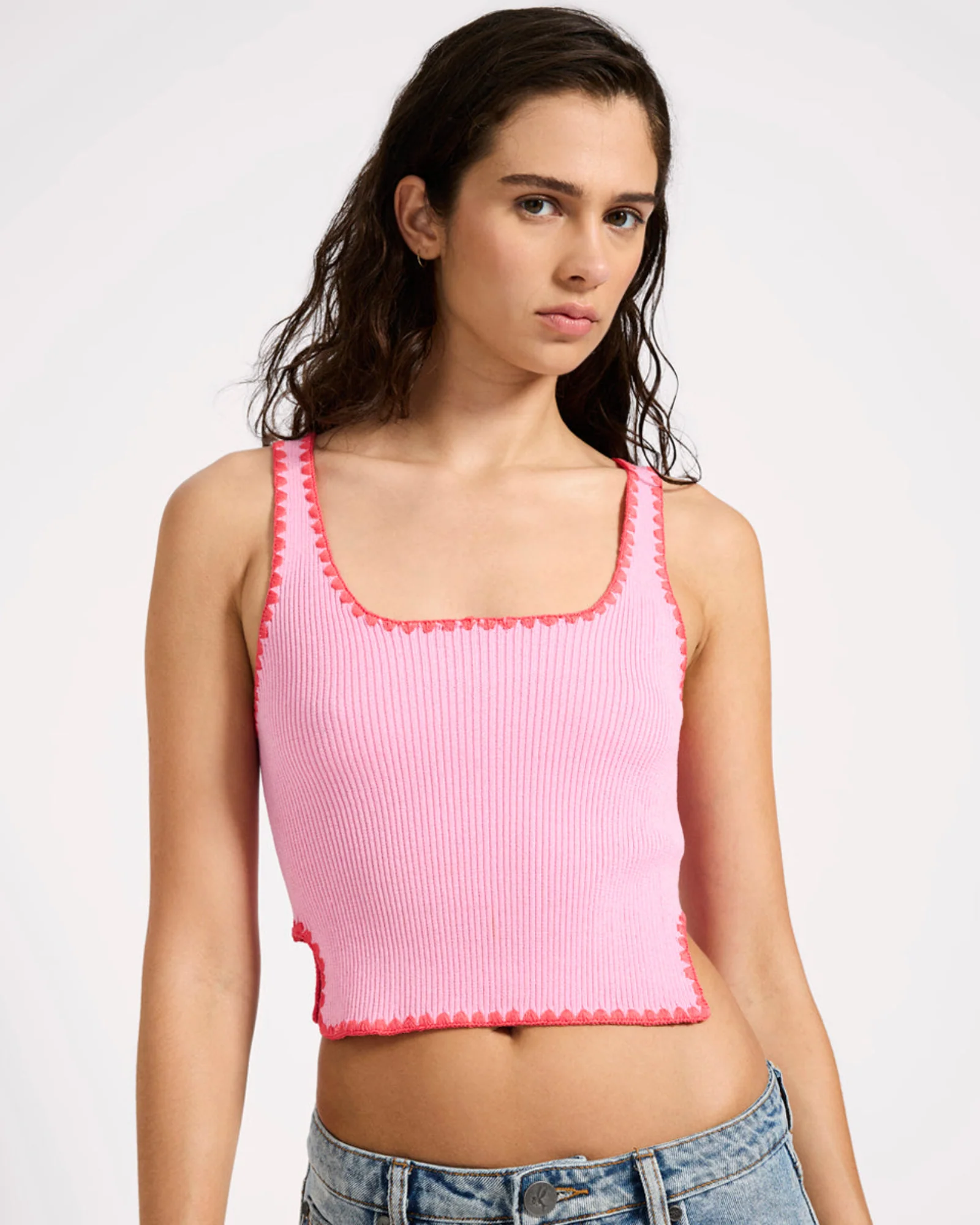 Scallop Knitted Vest - Pink - Image 9