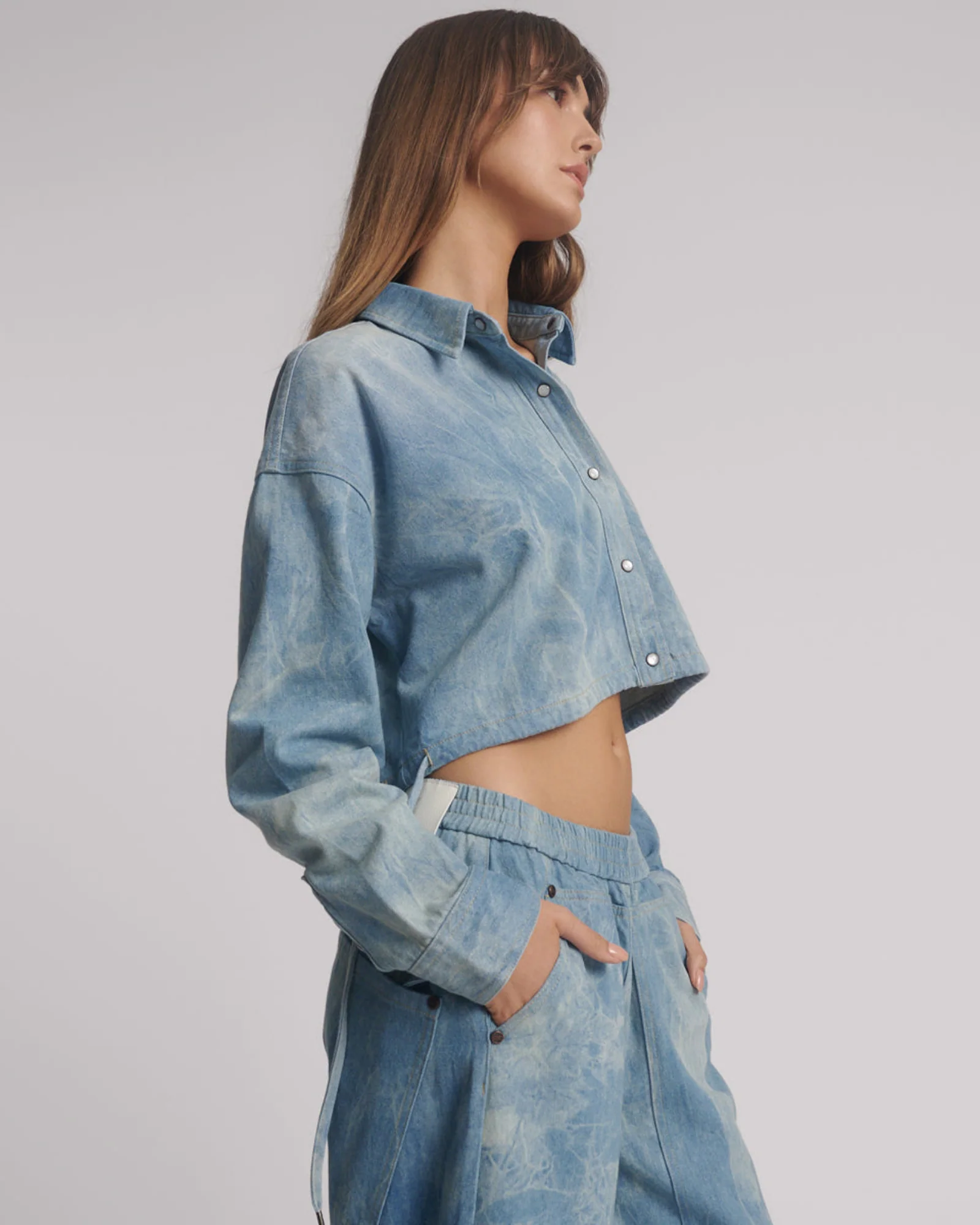 Denim Bubble Shirt - Cloudy Blue - Image 4
