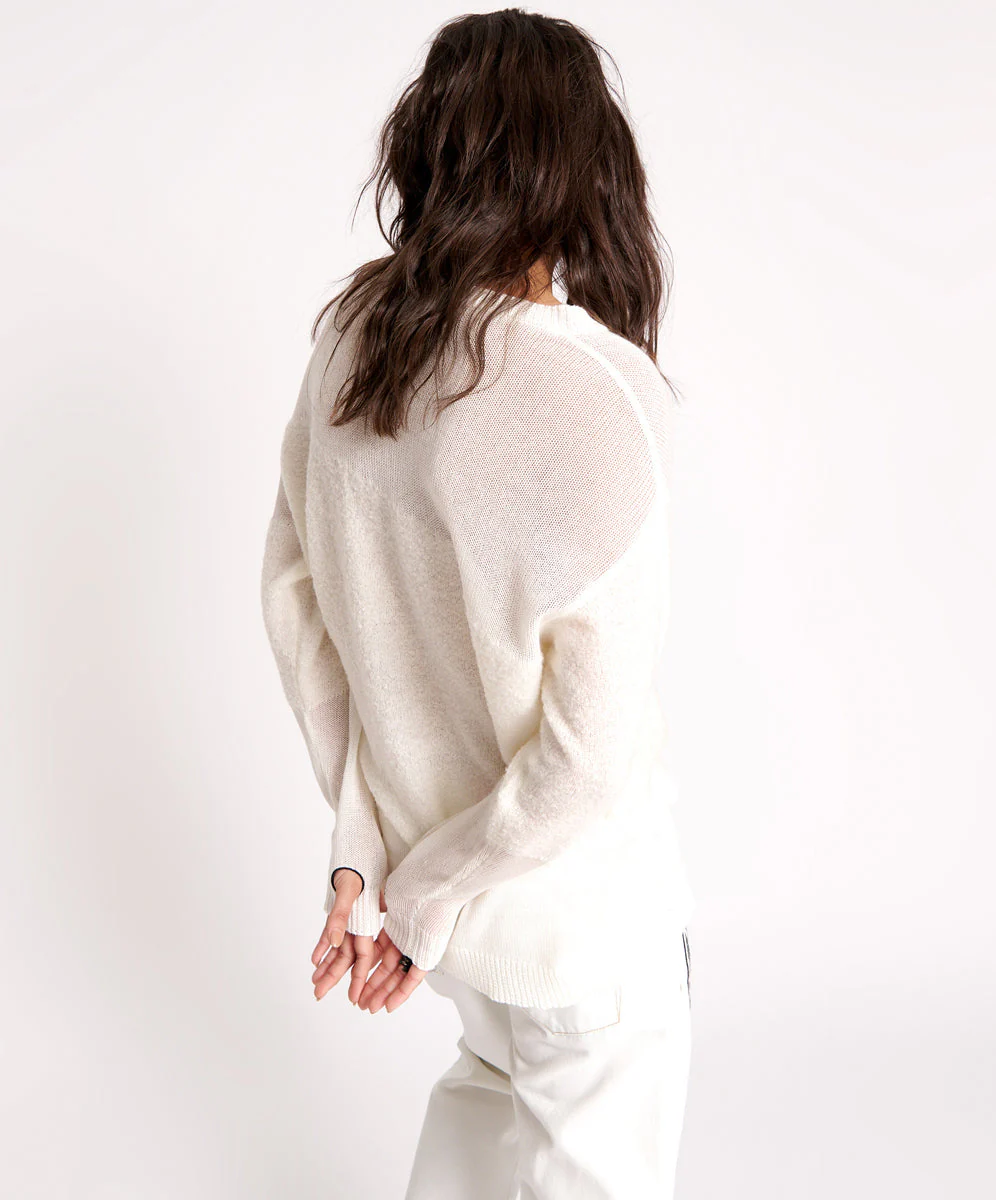 Shattered Crew Knit Sweater - White - Image 4