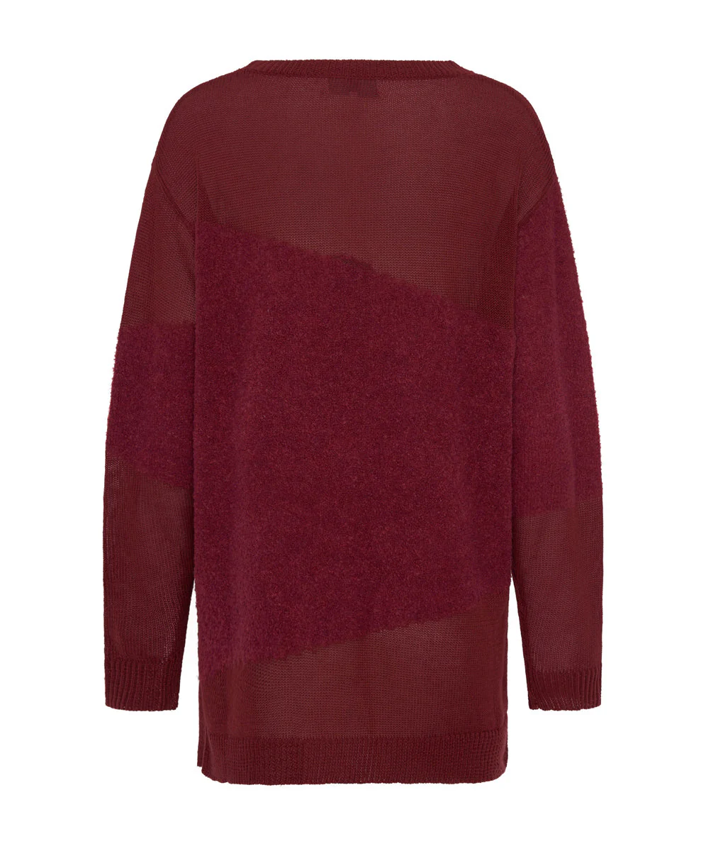 Shattered Crew Knit Sweater - Wine - Image 7