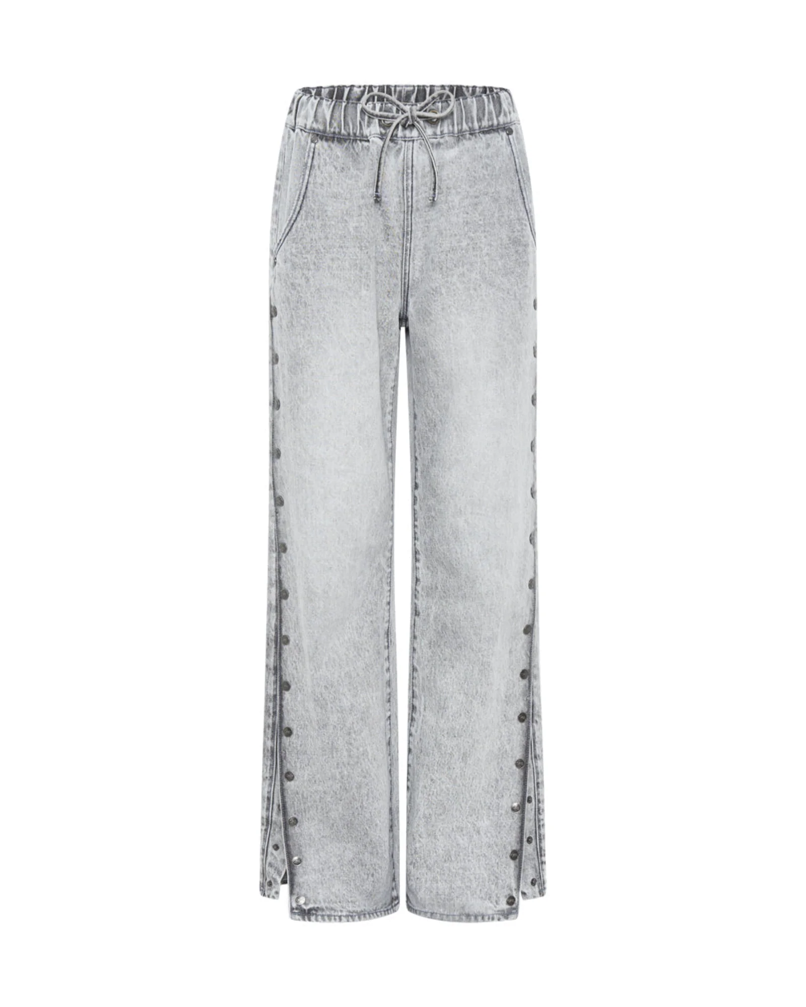 Roadhouse Wide Leg Drawstring Denim Jeans - Slate Acid - Image 6