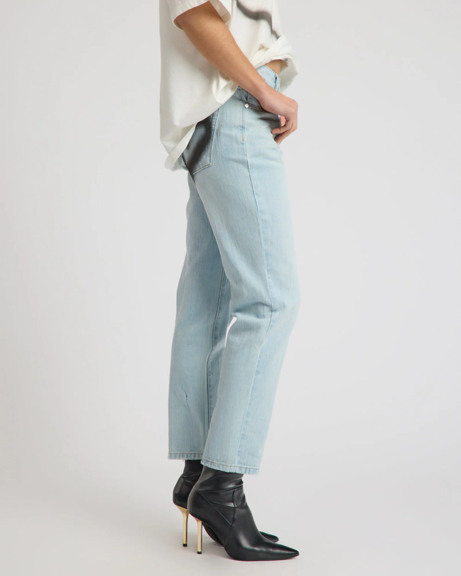Slims Heart High Waist Cropped Slim Fit Denim Jean - Sea Mist Blue Love - Image 7