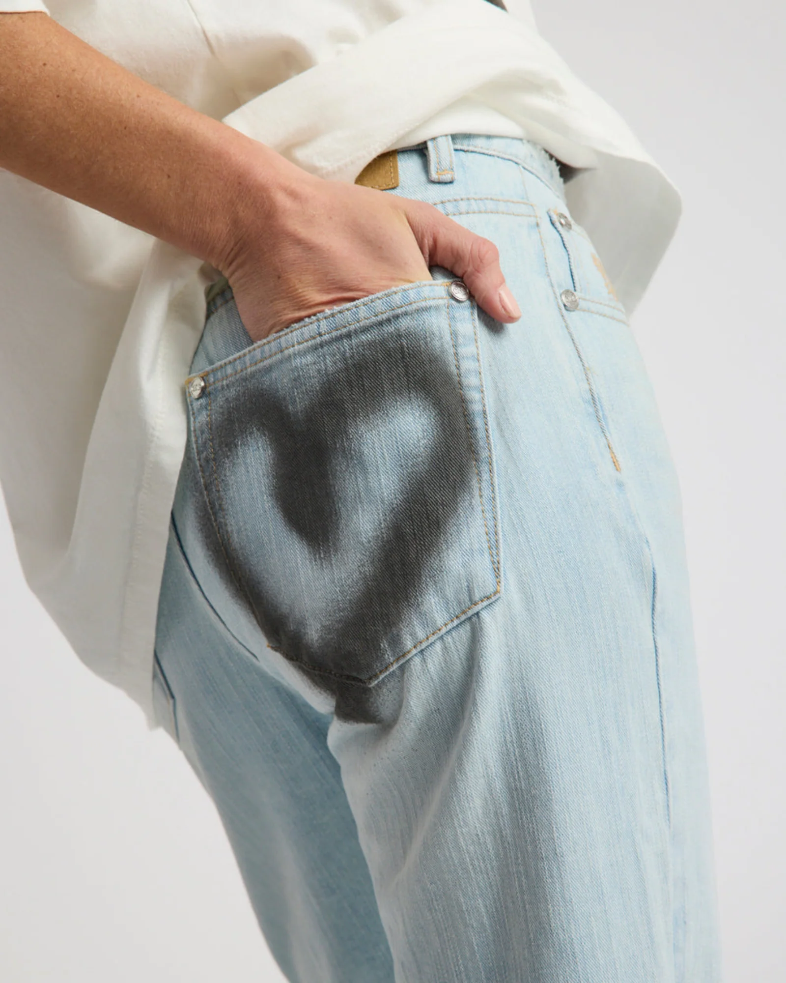 Slims Heart High Waist Cropped Slim Fit Denim Jean - Sea Mist Blue Love - Image 8