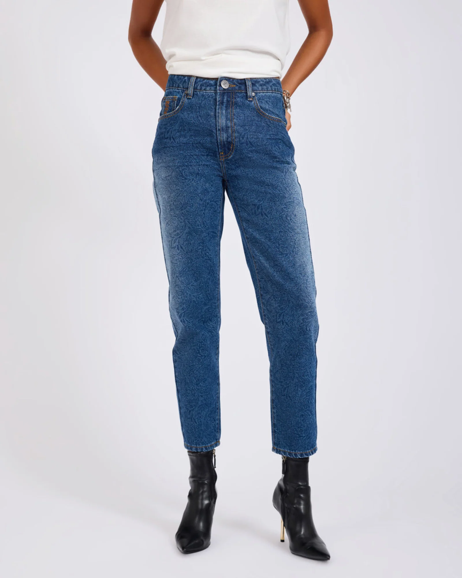 Slims High Waist Cropped Slim Fit Denim Jeans - Image 11