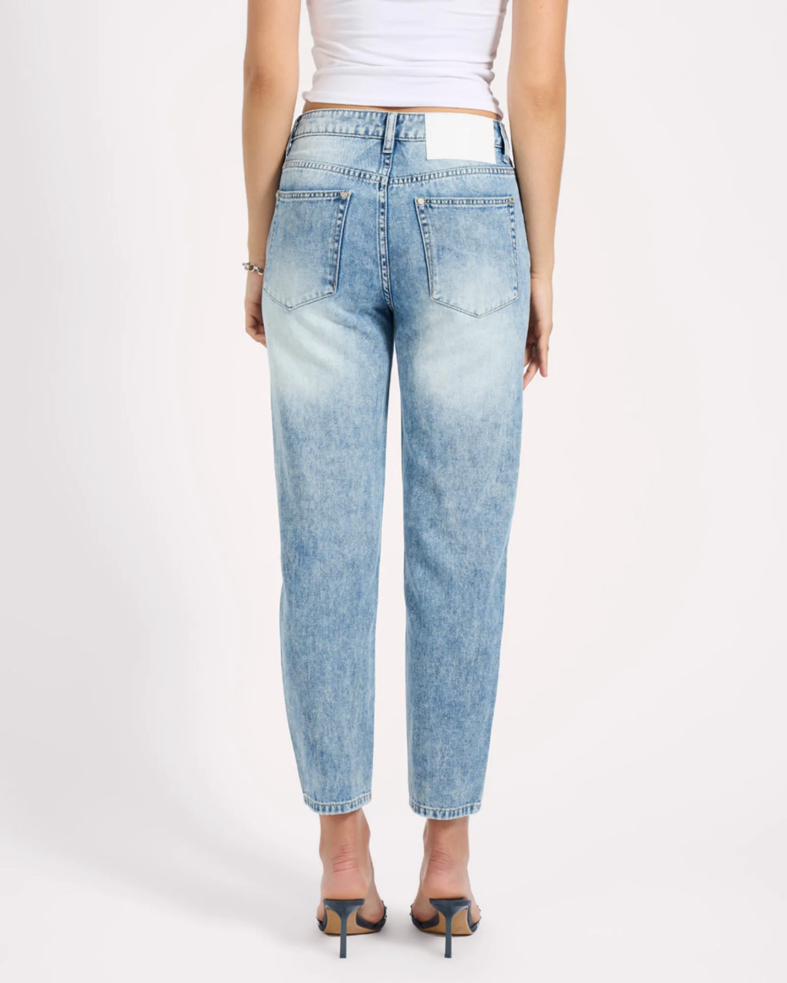 Slims High Waist Cropped Slim Fit Denim Jeans - Sunset Blue - Image 6