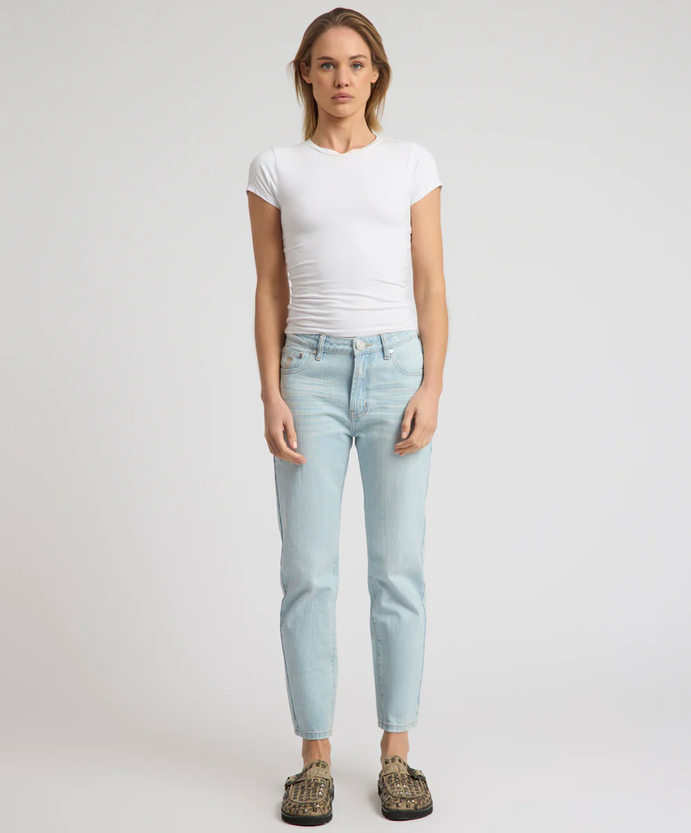 Slims High Waist Cropped Slim Fit Denim Jeans - Sea Mist Blue - Image 2