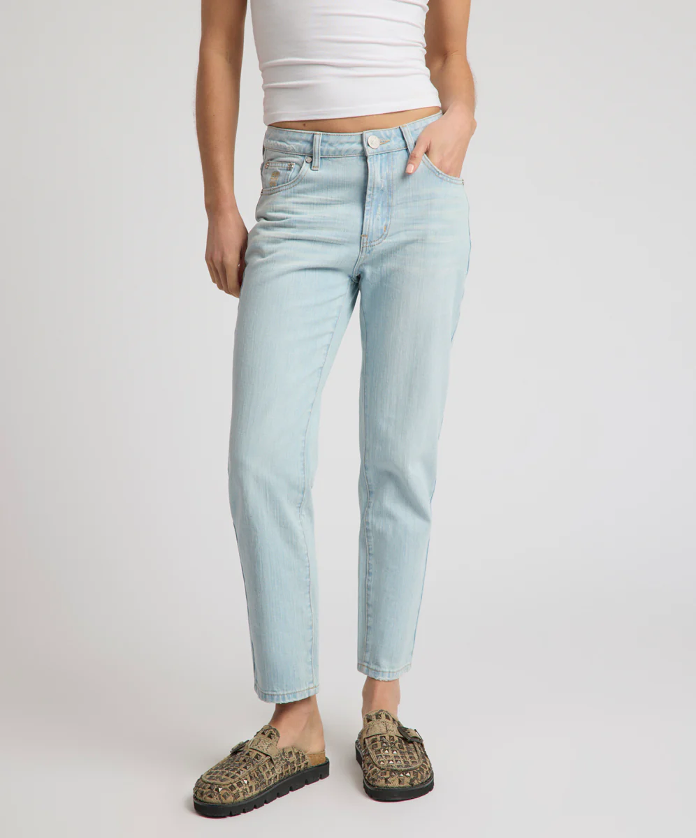 Slims High Waist Cropped Slim Fit Denim Jeans - Sea Mist Blue - Image 3
