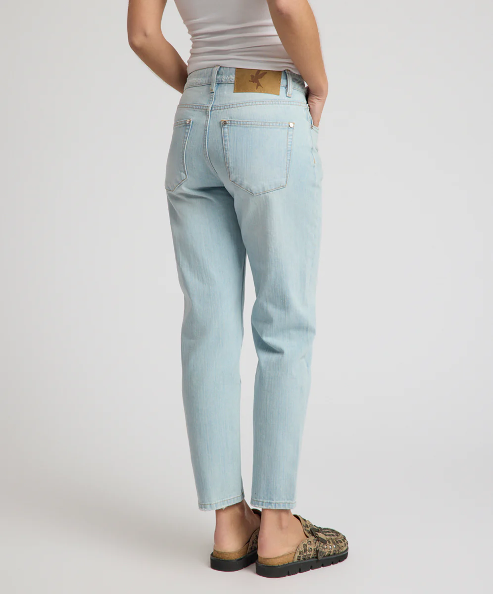 Slims High Waist Cropped Slim Fit Denim Jeans - Sea Mist Blue - Image 5