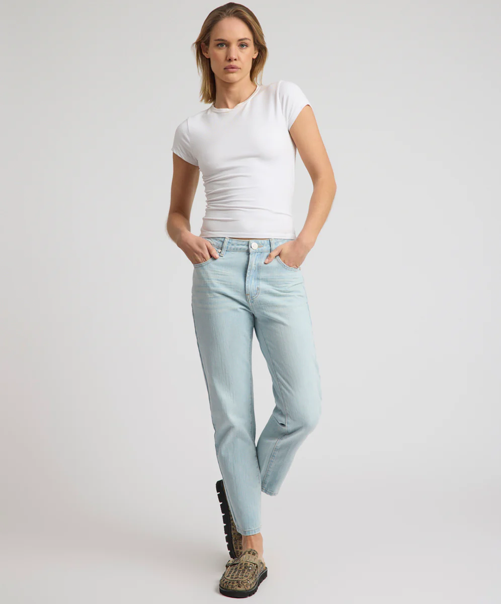Slims High Waist Cropped Slim Fit Denim Jeans - Sea Mist Blue - Image 8