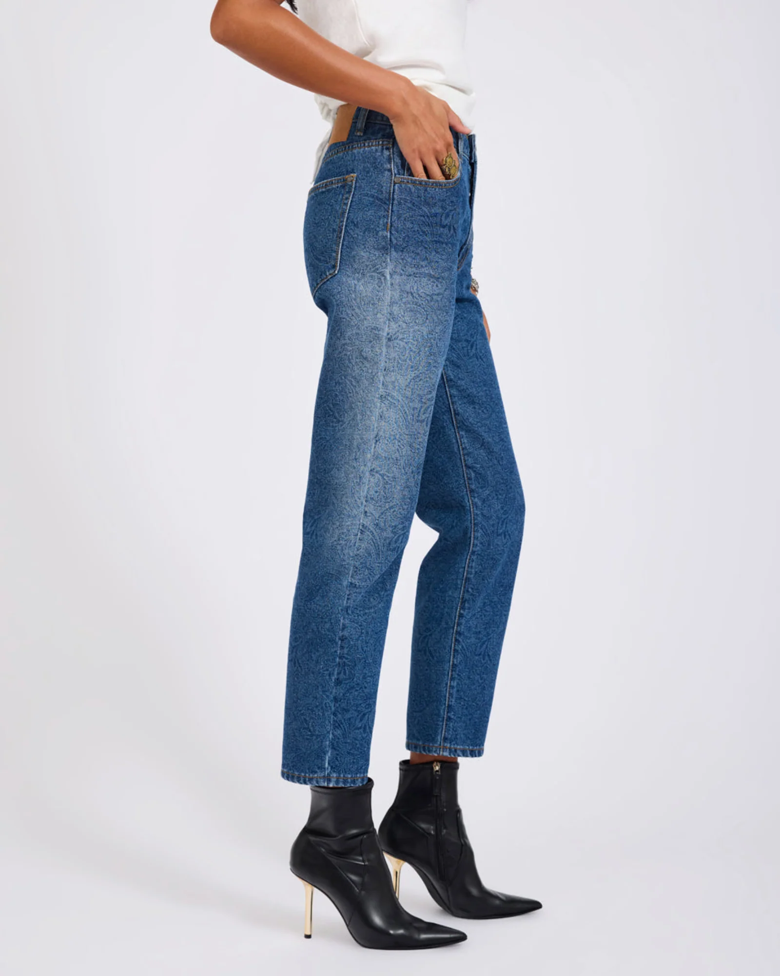 Slims High Waist Cropped Slim Fit Denim Jeans - Image 7