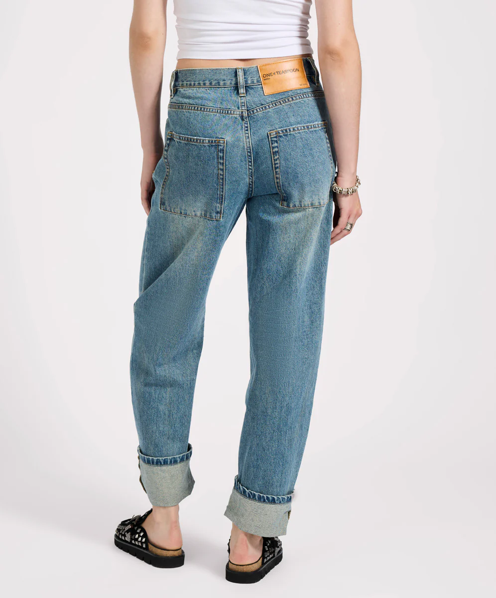 Smiths Low Waist Wide Leg Tailored Denim Jeans - Image 5