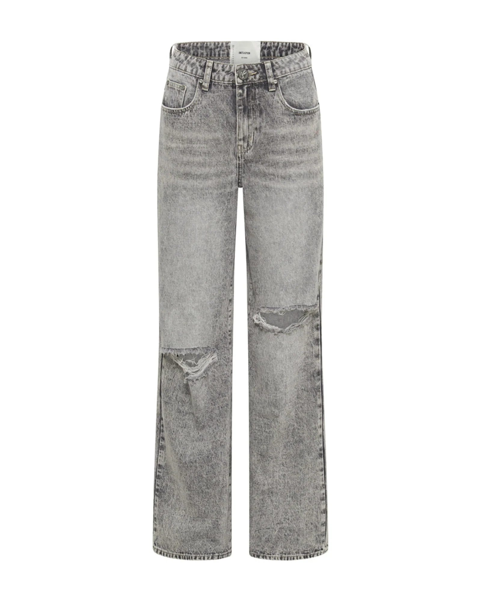 Jackson Mid Waist Wide Leg Denim Jeans - Smoke - Image 6