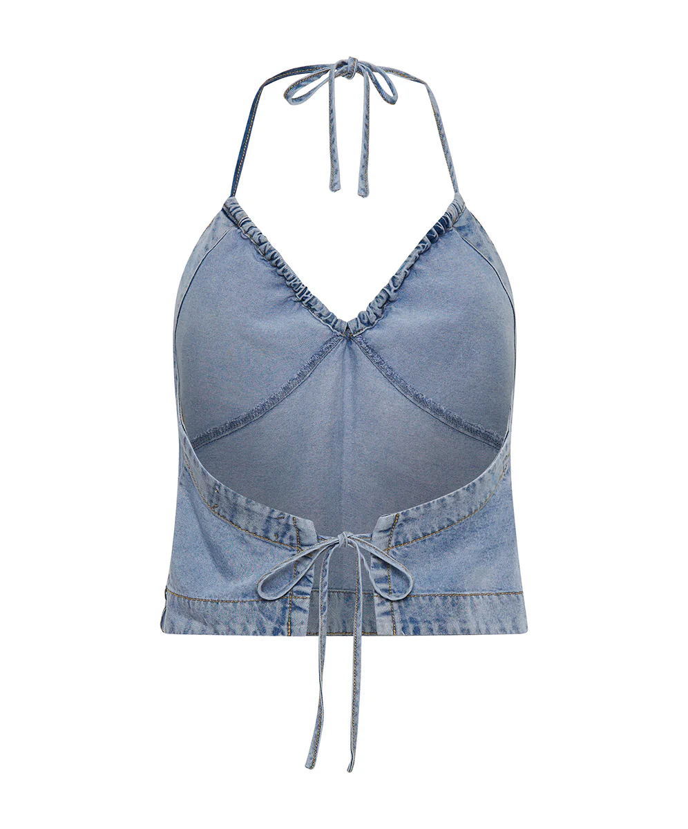 Tencel Halter Top - Soft Blue - Image 7