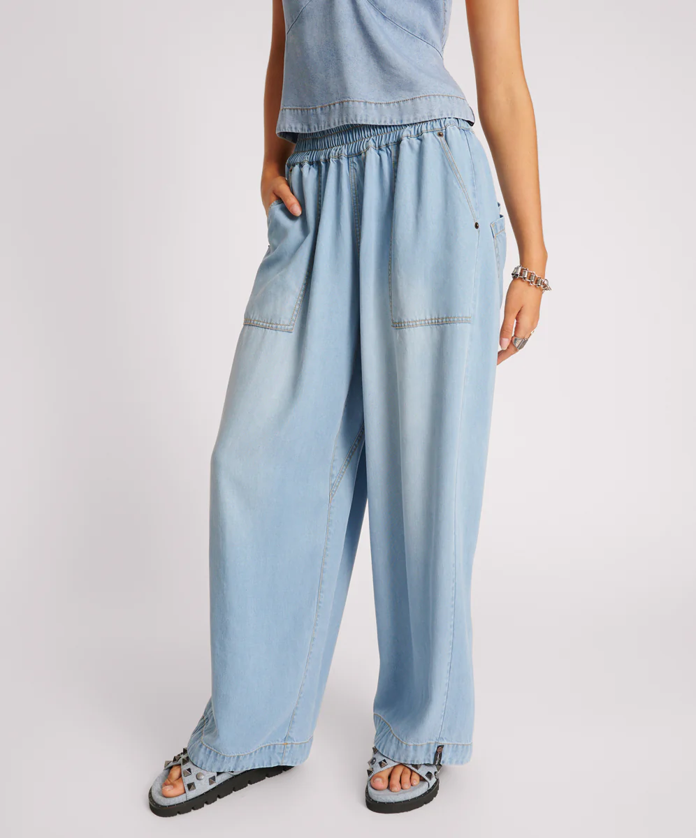 Tencel Parachute Pants - Soft Blue - Image 2