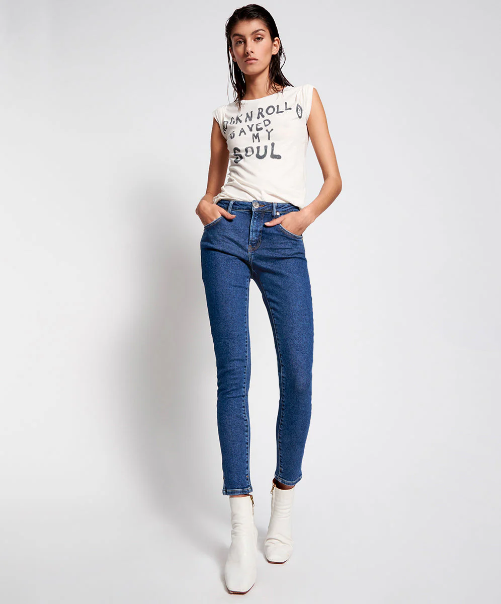 Freebirds High Waist Rigid Skinny Denim Jeans - Soho Blue