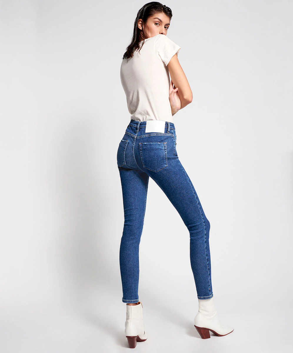 Freebirds High Waist Rigid Skinny Denim Jeans - Soho Blue - Image 2