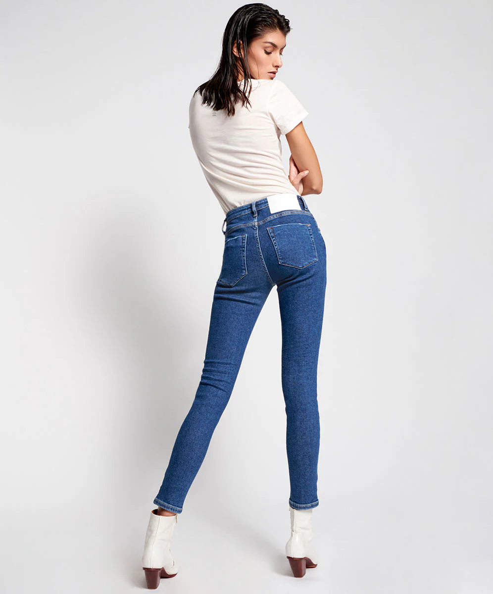 Freebirds High Waist Rigid Skinny Denim Jeans - Soho Blue - Image 3