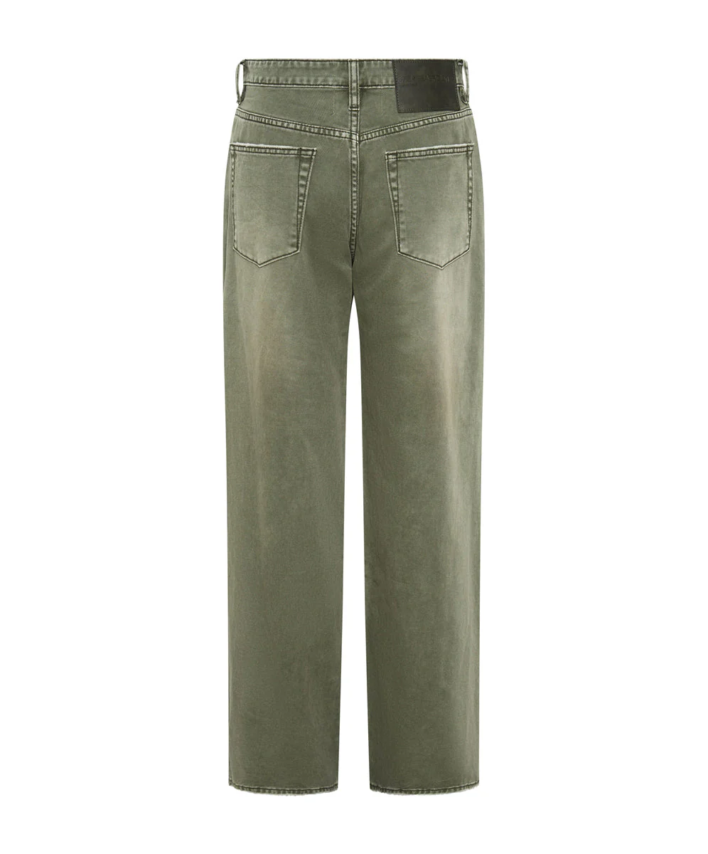 Jackson Mid Waist Wide Leg Denim Jeans - St Khaki - Image 7