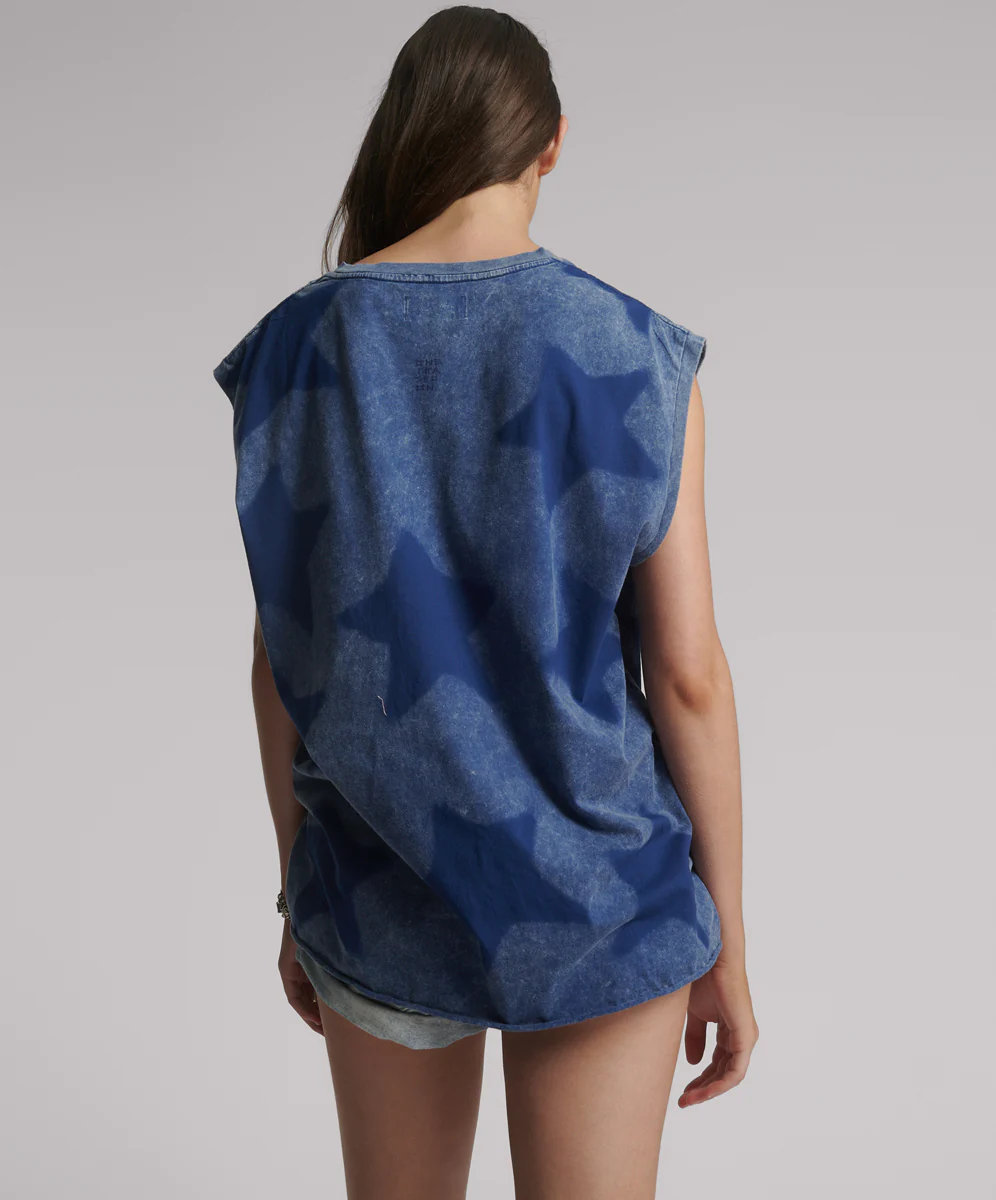 Star Dust Oversized Tank - Blue - Image 3
