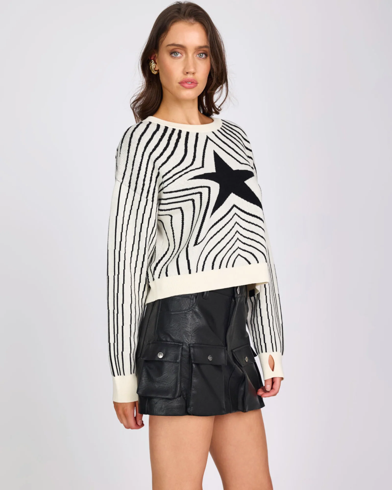 Star Gazing Knitted Sweater - Mono Print - Image 7