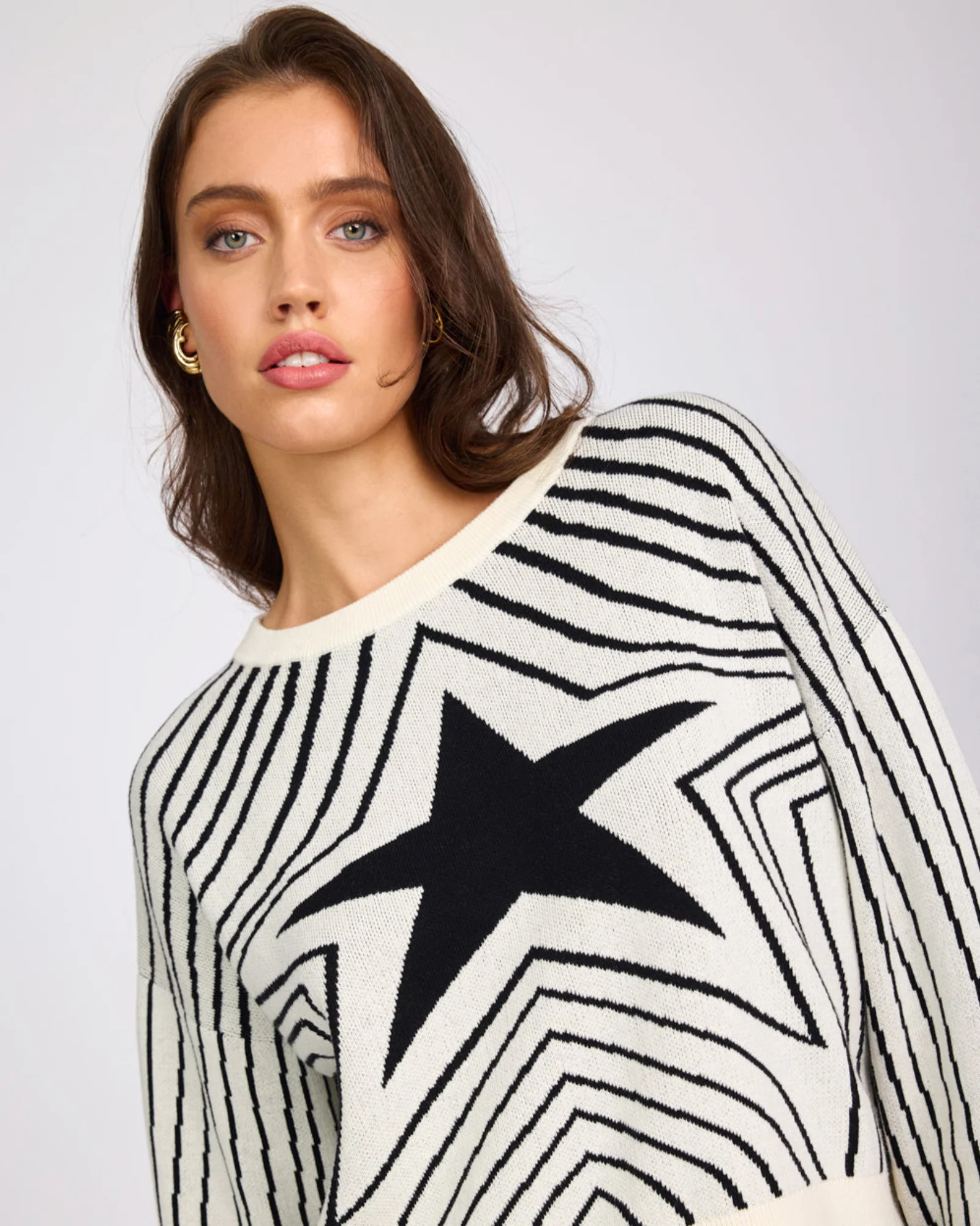 Star Gazing Knitted Sweater - Mono Print - Image 9