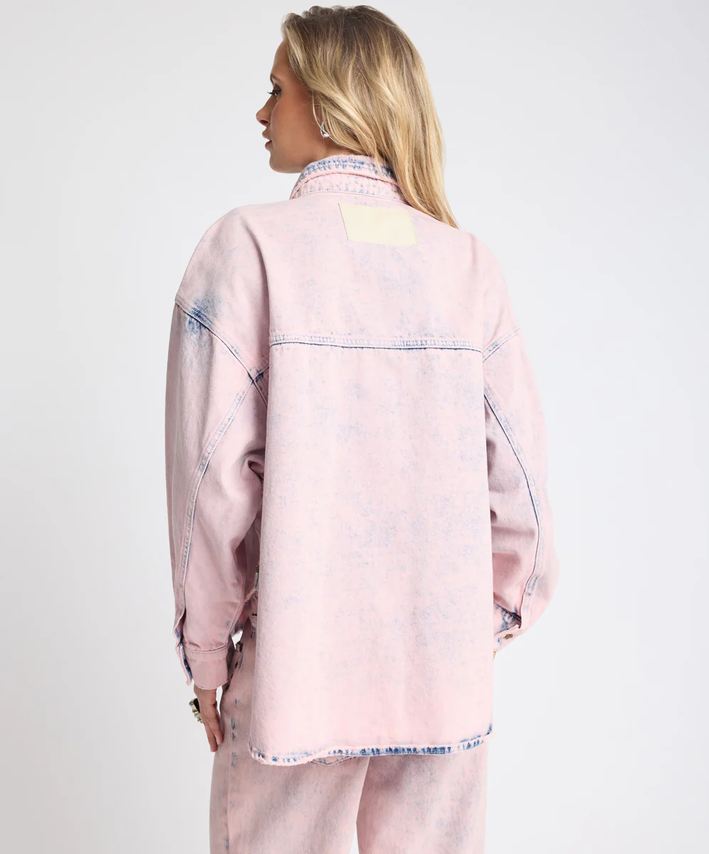Star Teaser Daria Denim Shacket - Pink Haze - Image 4