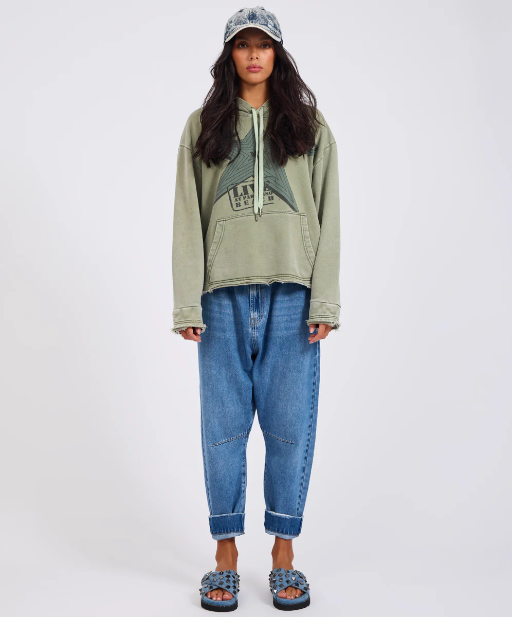 Star Tour Worn Hoody - Washed Khaki - Image 3