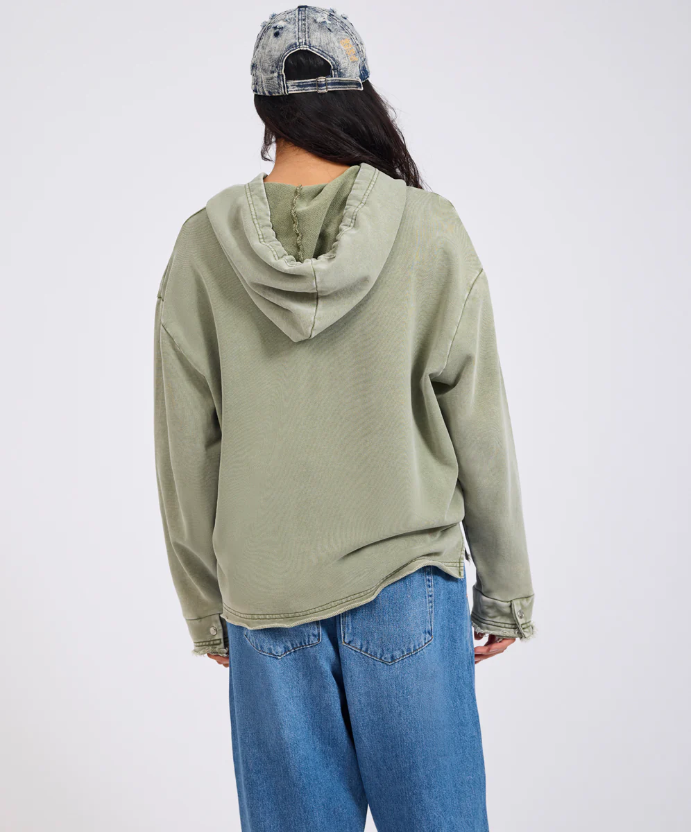 Star Tour Worn Hoody - Washed Khaki - Image 6