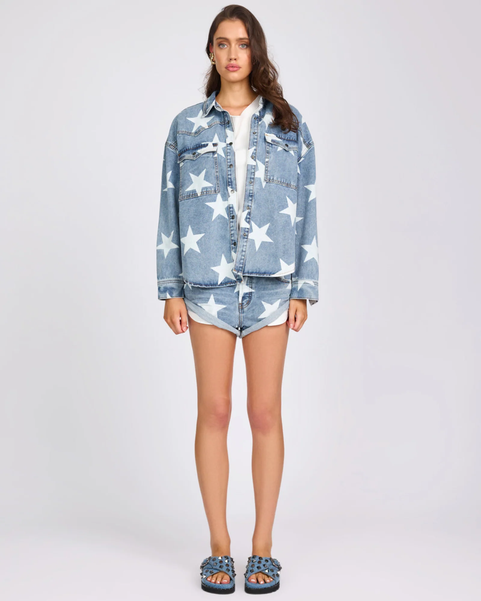 Daria Denim Shacket - Starwash - Image 2
