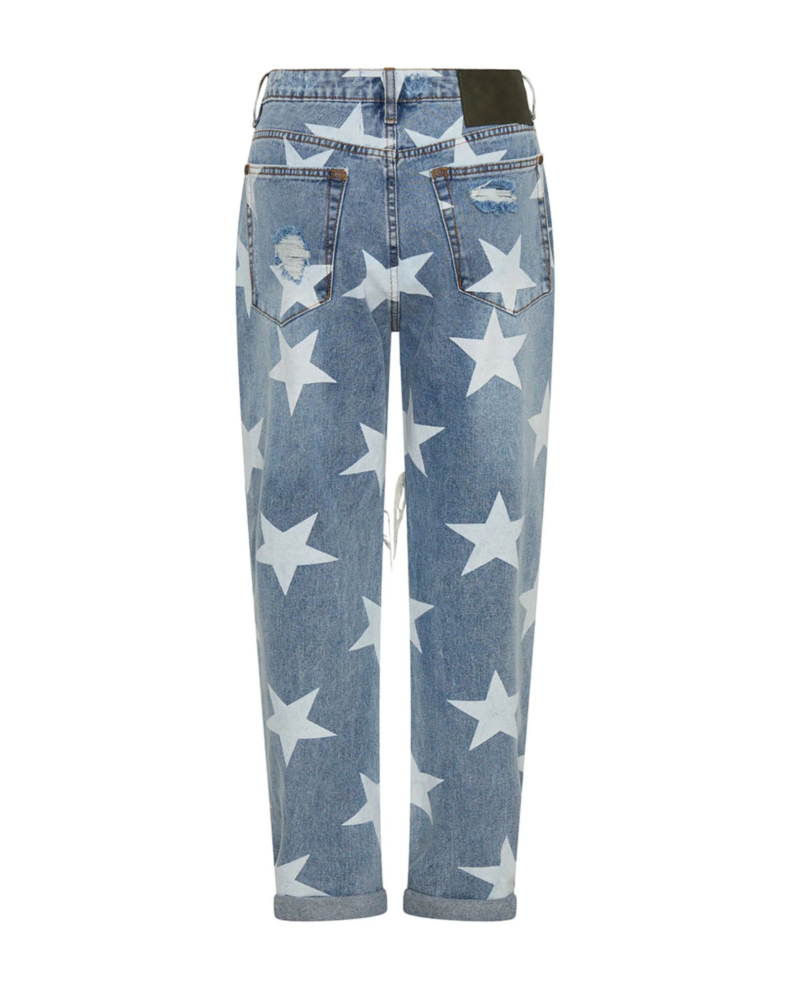 Saints Low Waist Boyfriend Denim Jeans - Starwash Blue - Image 13