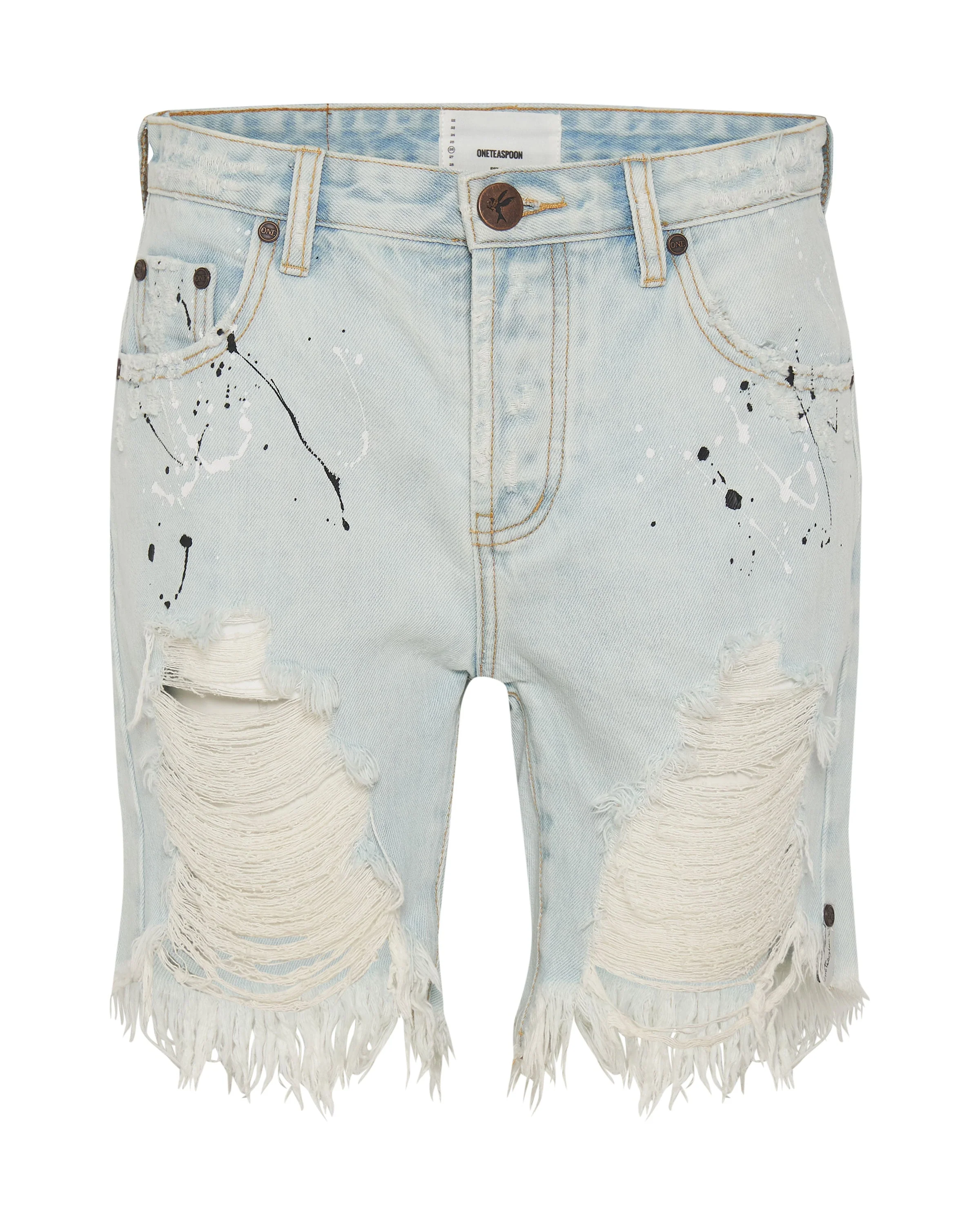 Stevies Low Waist Waist Long Length Boyfriend Denim Shorts - Florence Painted - Image 5